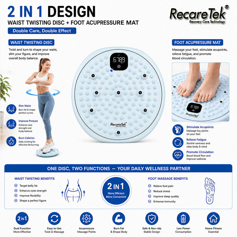 2-in-1 Waist Twisting & Foot Massager